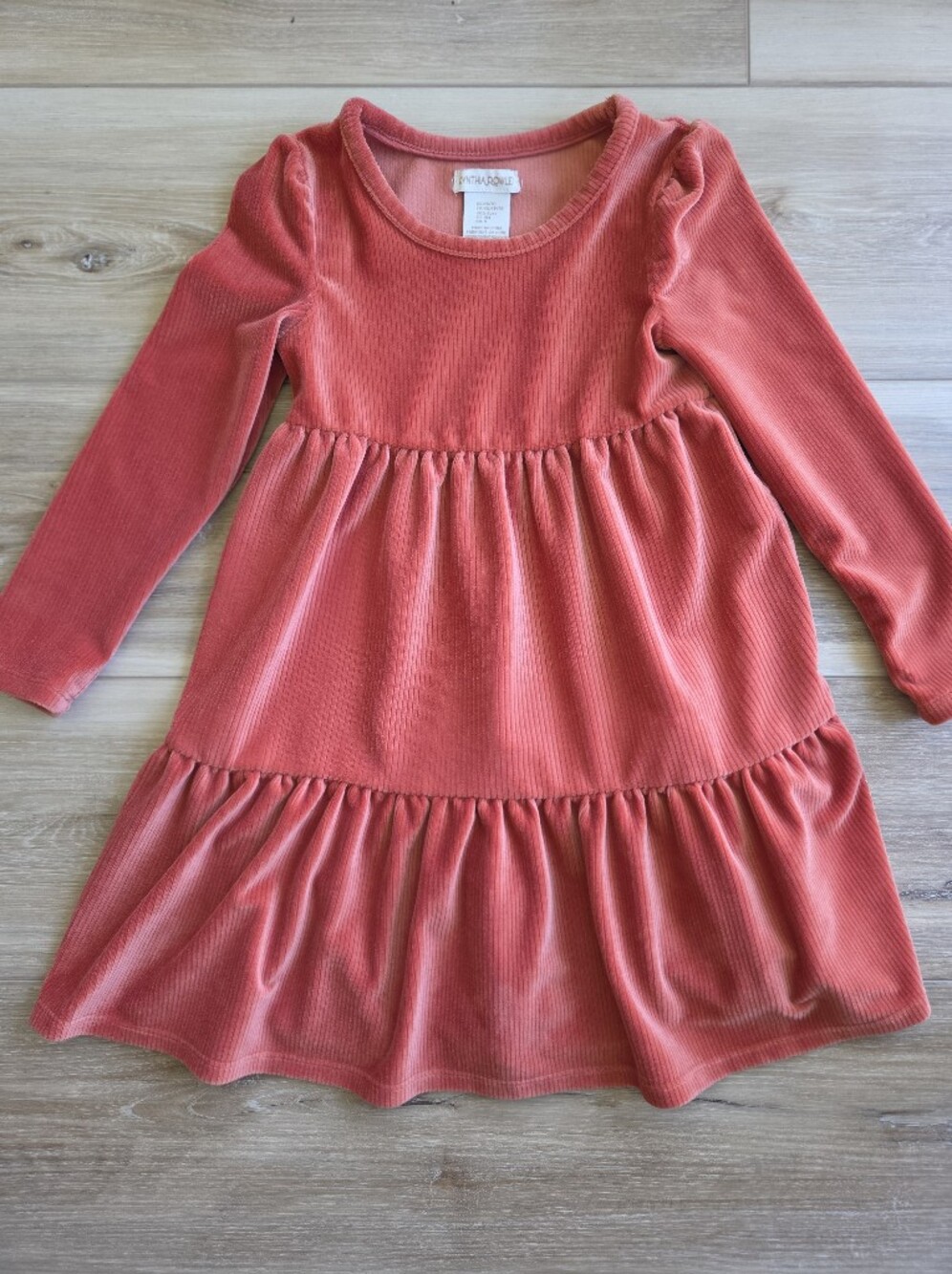 Cynthia Rowley Girls' Coral Long-Sleeve Corduroy Dress